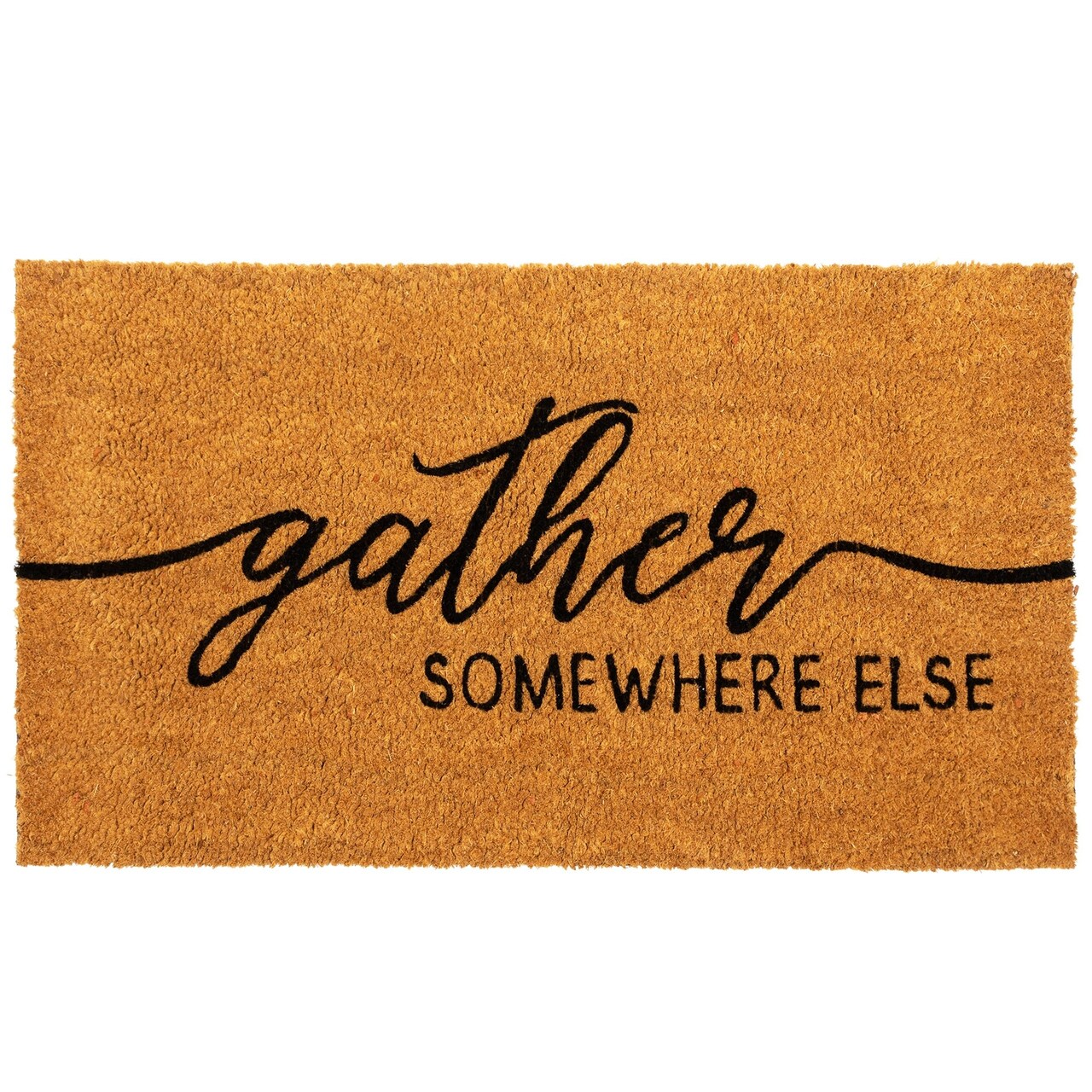 Fall Welcome Mat for Front Porch, Outdoor Thanksgiving Door Mat, Gather Somewhere Else (17 x 30 In)